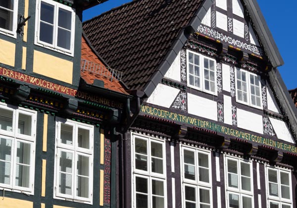 Giebel alter Fachwerkgebäude in Celle